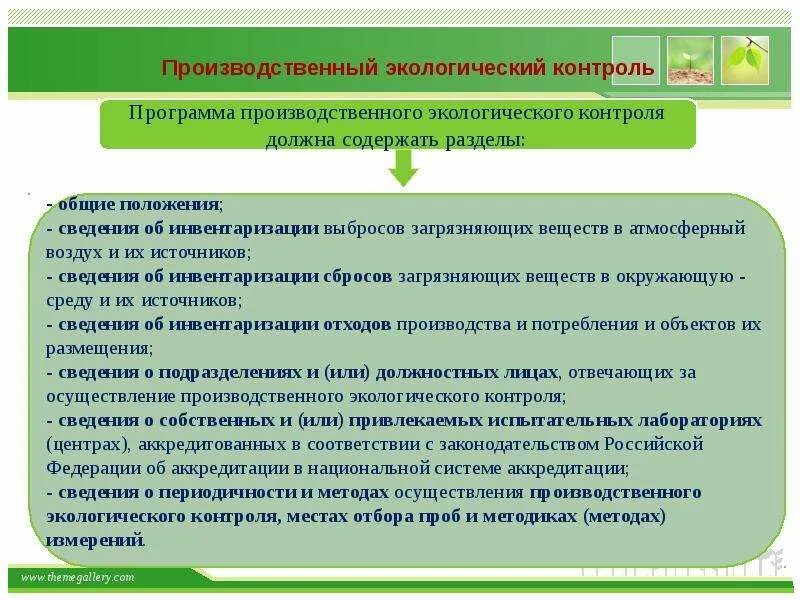 Методам производственного экологического контроля