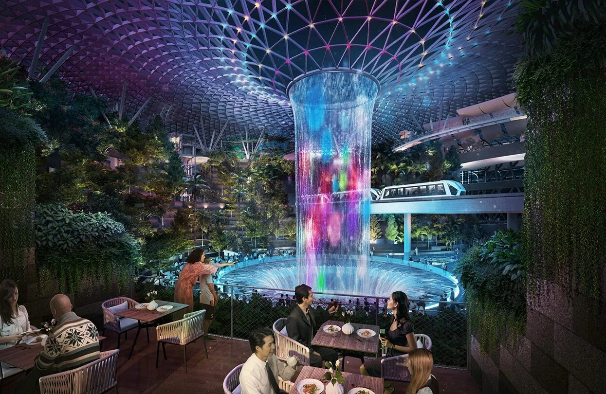 Чанги сады. Аэропорт Jewel Changi, Сингапур. Сингапурский аэропорт Чанги (Changi). Сингапур аэропорт Чанги водопад. Водопад в сингапурском аэропорту Чанги.