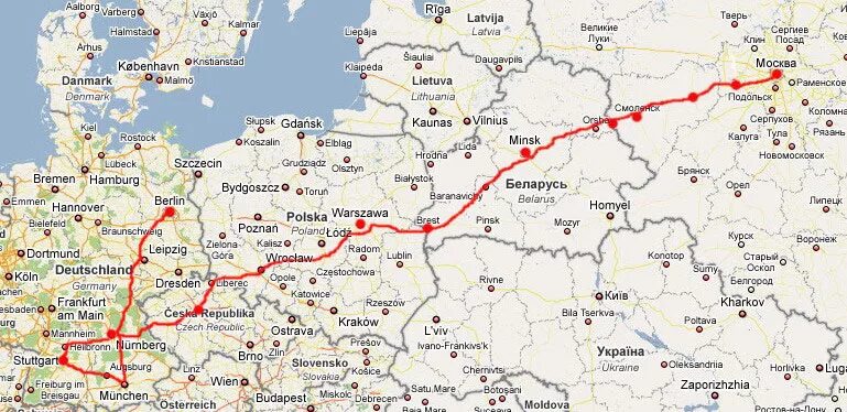 Берлин от москвы в каком направлении. Москва Берлин на карте. Автодорога Москва Берлин. Москва Берлин расстояние на машине. Маршрут от Москвы до Берлина.