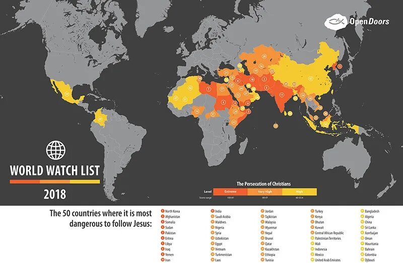 The world watch com. Countries where Christians are persecuted. Early persecution Map. Countries where banned.