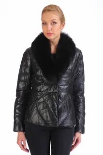 Кожаные пуховики женские из натуральной кожи