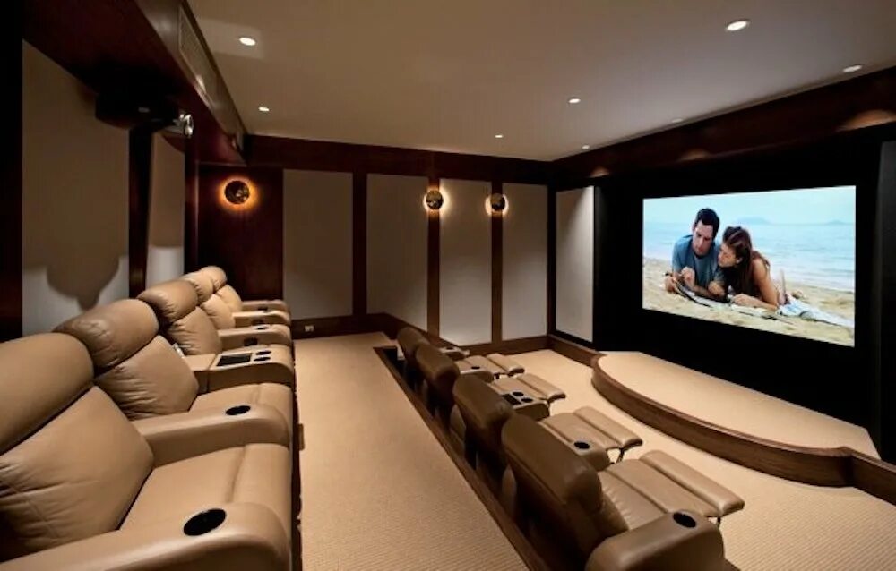 Дизайн домашнего кинотеатра. Кинотеатр дома. Домашний кинозал. Проектор для домашнего кинотеатра.