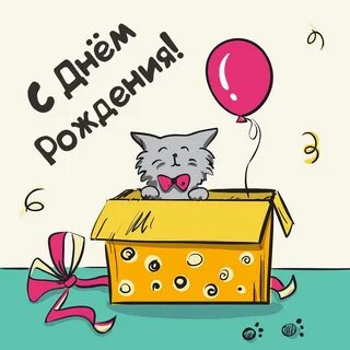 С днем рождения женщине с котом открытки