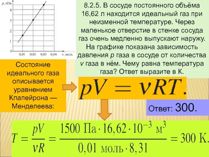 В сосуде объемом v находится идеальный