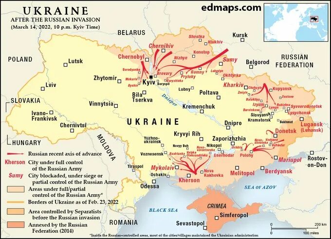 Russian Invasion of Ukraine Map. Ис территория