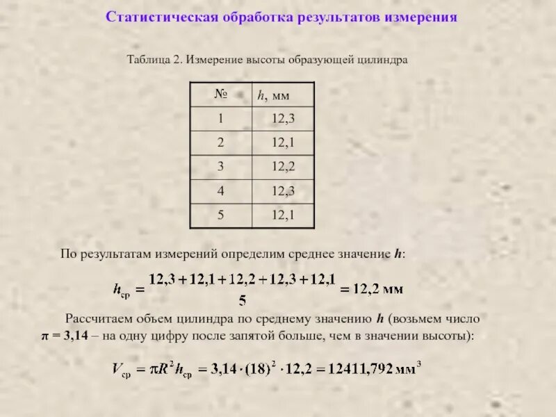 Фотографии ТАБЛИЦА РЕЗУЛЬТАТ ИЗМЕРЕНИЯ