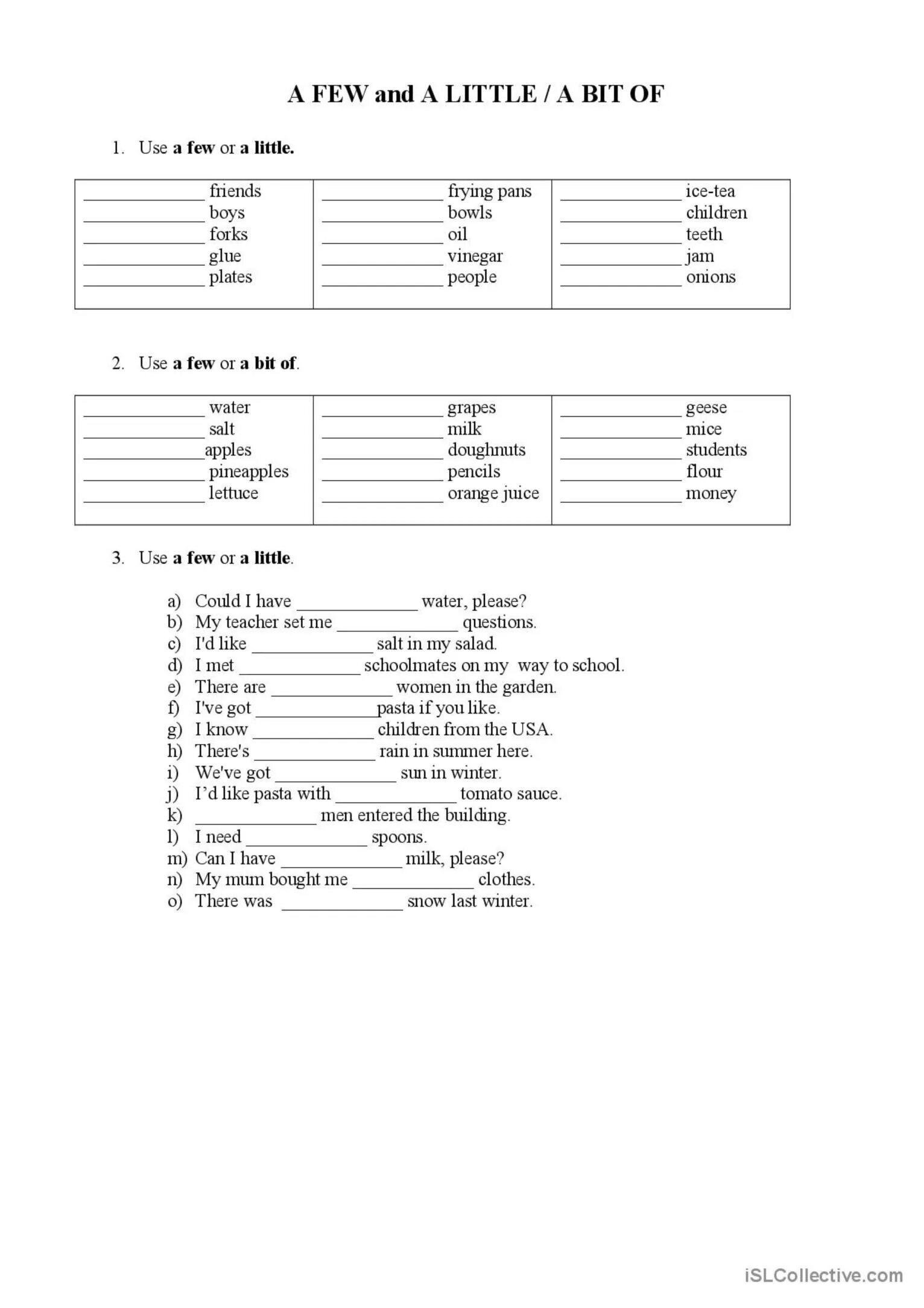 Quantifiers exercises
