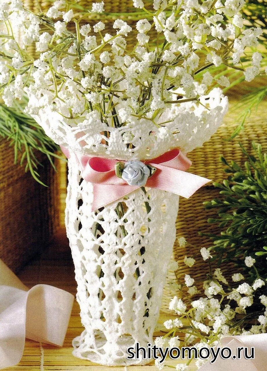 вазочка конфетница крючком. вязаные вазочки крючком. вязаные вазы.