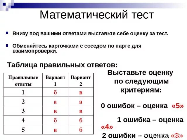 Выставление оценок за тест. Математический тест. Нормы выставления оценок по тестам математике. Математические тесты ВВК. Команды тест 3