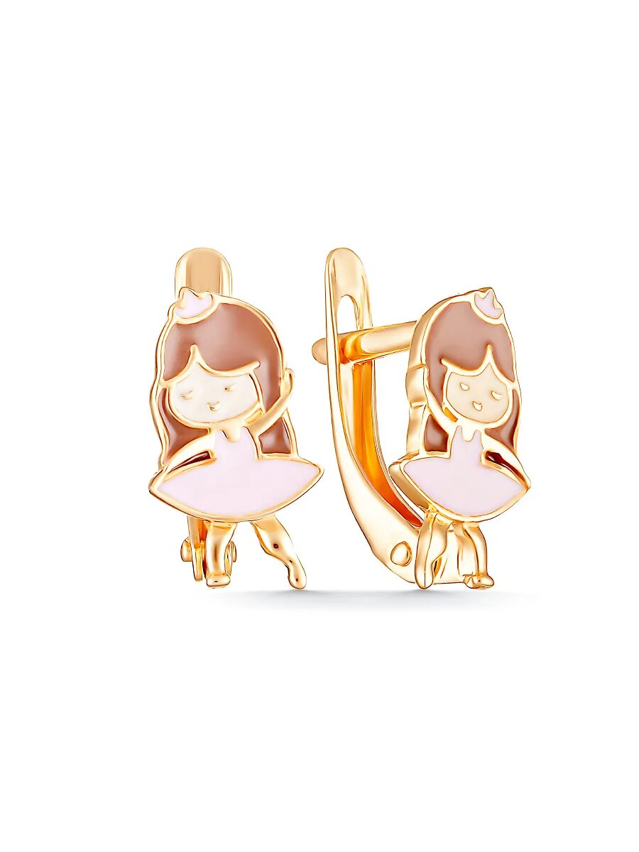 серьги т107028365. детские золотые сережки 585. серьги 026947. серьги для девочек. бронницкий ювелир серьги из красного золота д0268-8-020007.