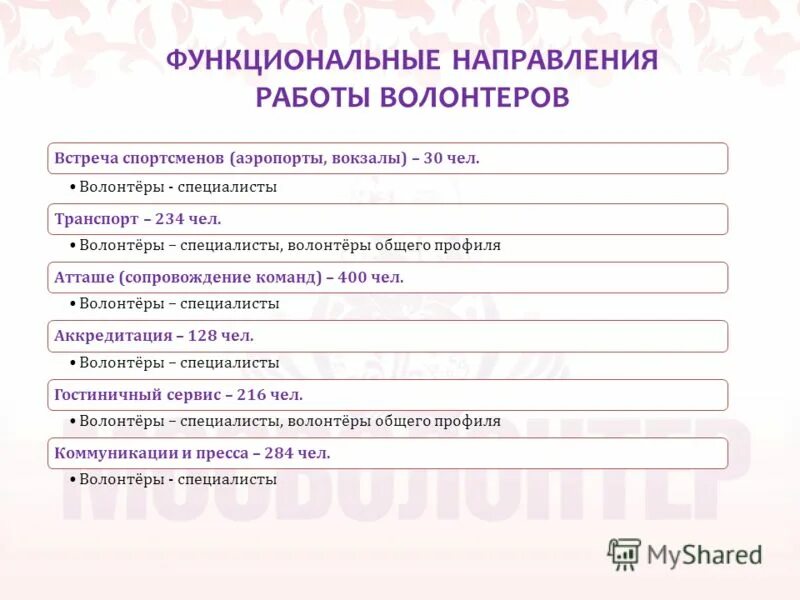 Функциональные направления волонтеров. Функциональное направление это