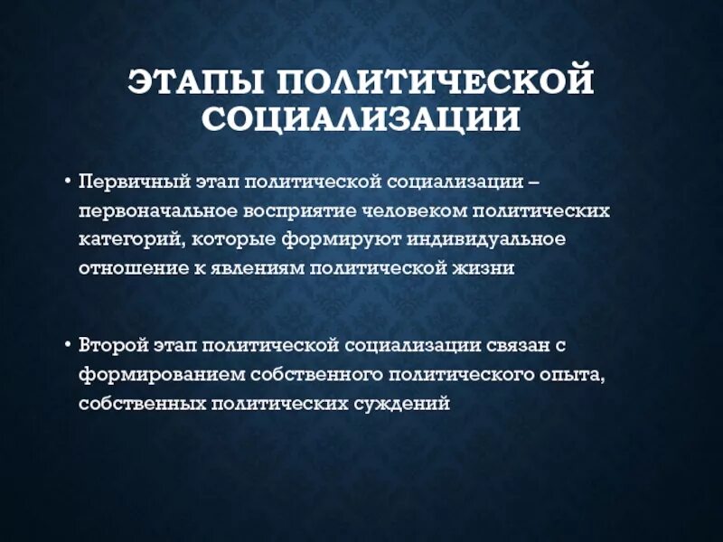 Политическая социализаци. Основные этапы политической социализации. Стадии политической социализации. Стадии политической социализации. Политической социализации личности.