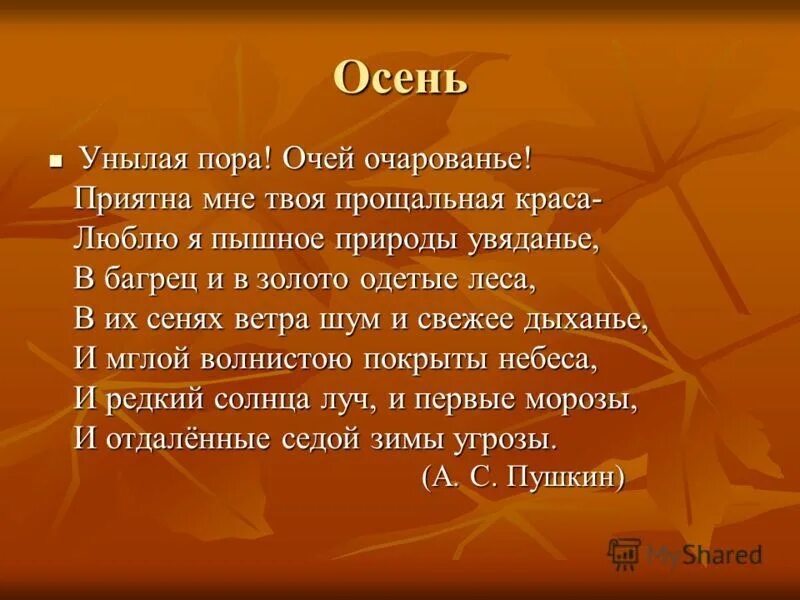 Стихотворение пушкина осень полностью. Пушкин унылая пора стихотворение. Стихотворение пушкина осень полностью. Стихотворение пушкина унылая пора. Пушкин унылая пора очей очарованье стих.