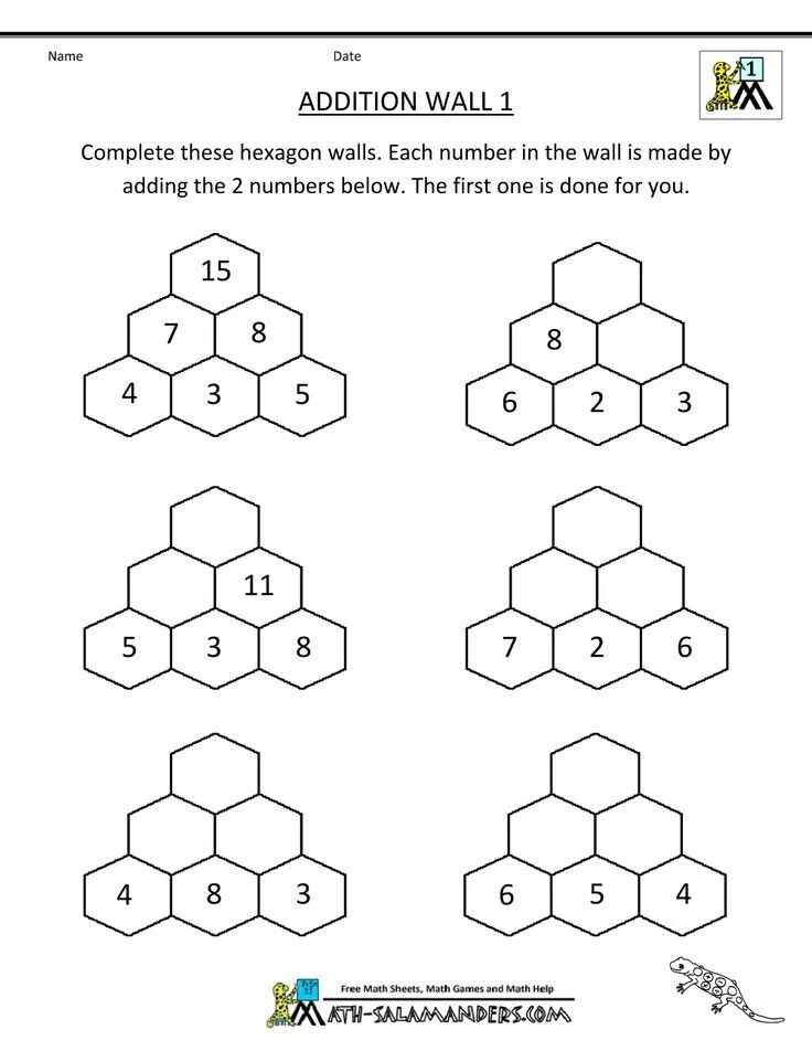 In addition one of the. Color addition math. area of hexagon. math games additional resource 2.