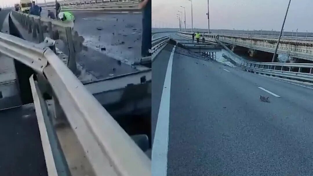 Опоры крымского моста повреждены. Взрыв крымского моста 2023. После взрыва моста федоров должен был. Момент взрыва крымского моста 2022. После взрыва моста федоров должен был.