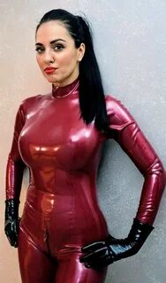 Latex rubber catsuit