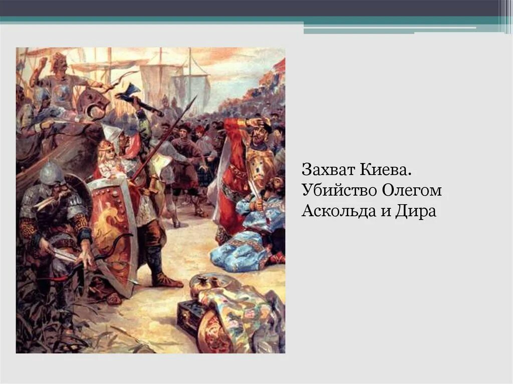 Захват Киева князем Олегом. Захват Аскольдом и Диром Киева. Захват киева русскими