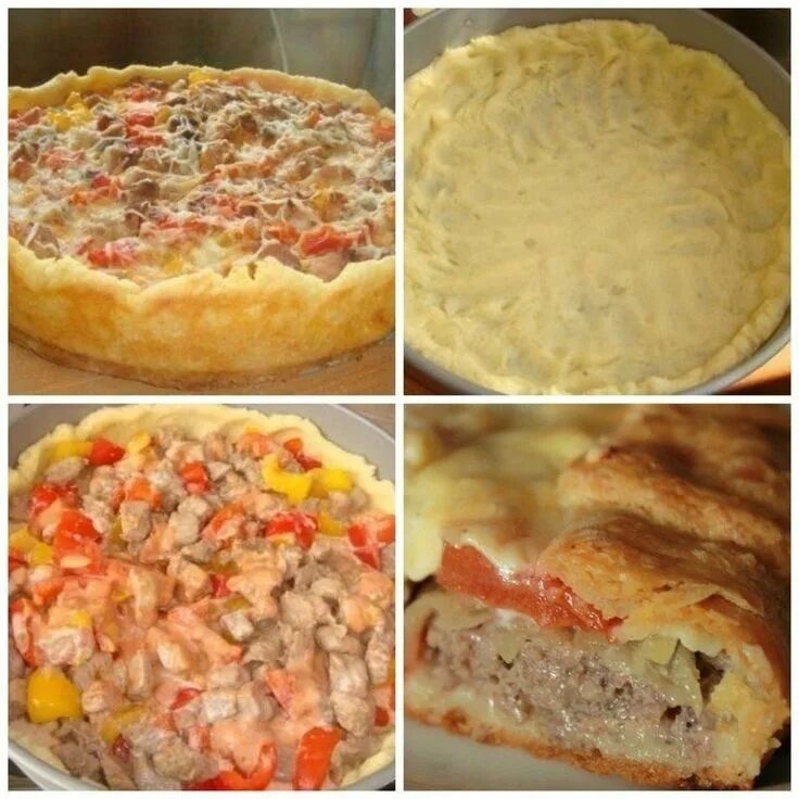 Как делать пирог с мясом. Несладкие пироги. открытый мясной пирог. пирог из картофельного теста. начинка для пирога.