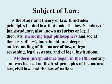 Law subjects