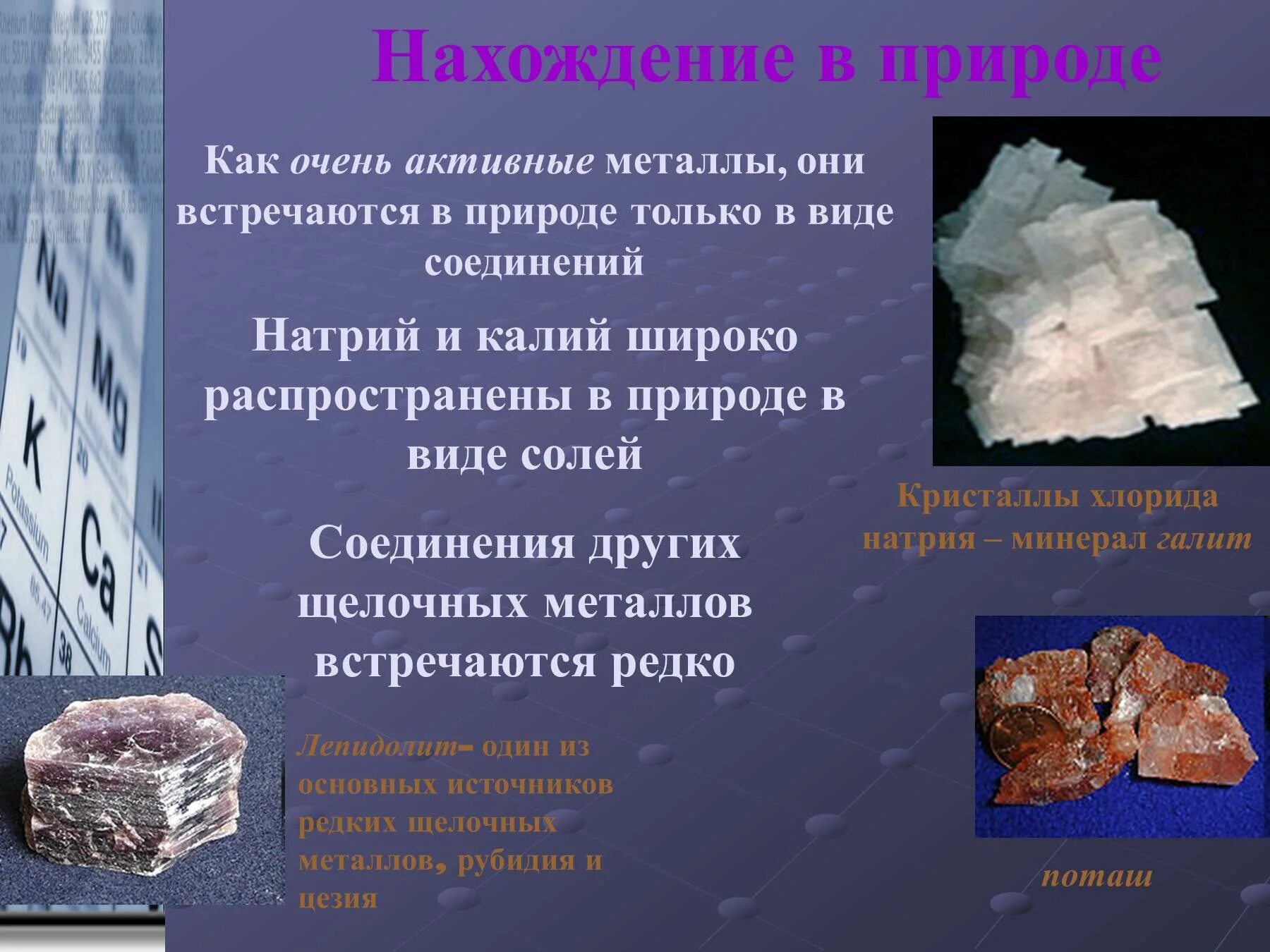 В каких соединениях встречается калий. Соединения щелочных металлов в природе 9 класс. нахождение в природе щелочных металлов. натрий в природе встречается в виде. нахождение металлов в природе минералы.