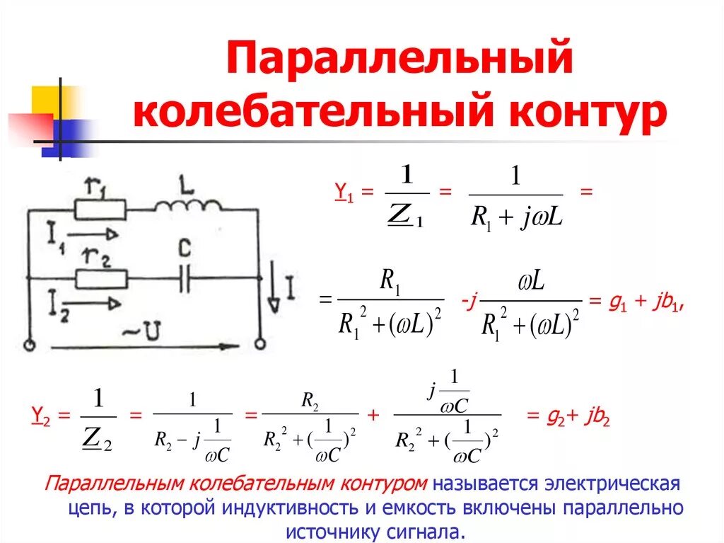 Импеданс параллельного колебательного контура. Полное сопротивление параллельного RLC контура. Комплексное сопротивление последовательного контура RLC. Резонансная частота параллельного LC контура. Цепь идеального контура