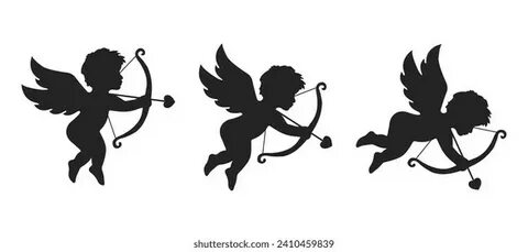 Cupid shooting arrow. 