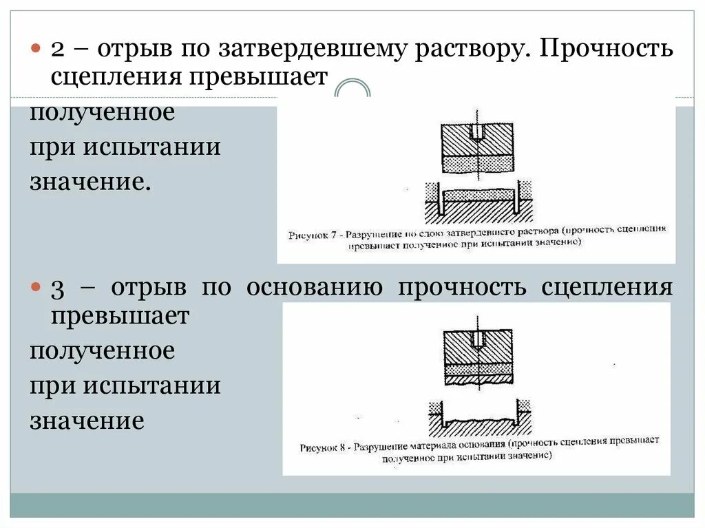 Прочность на отрыв. Прочность сцепления.