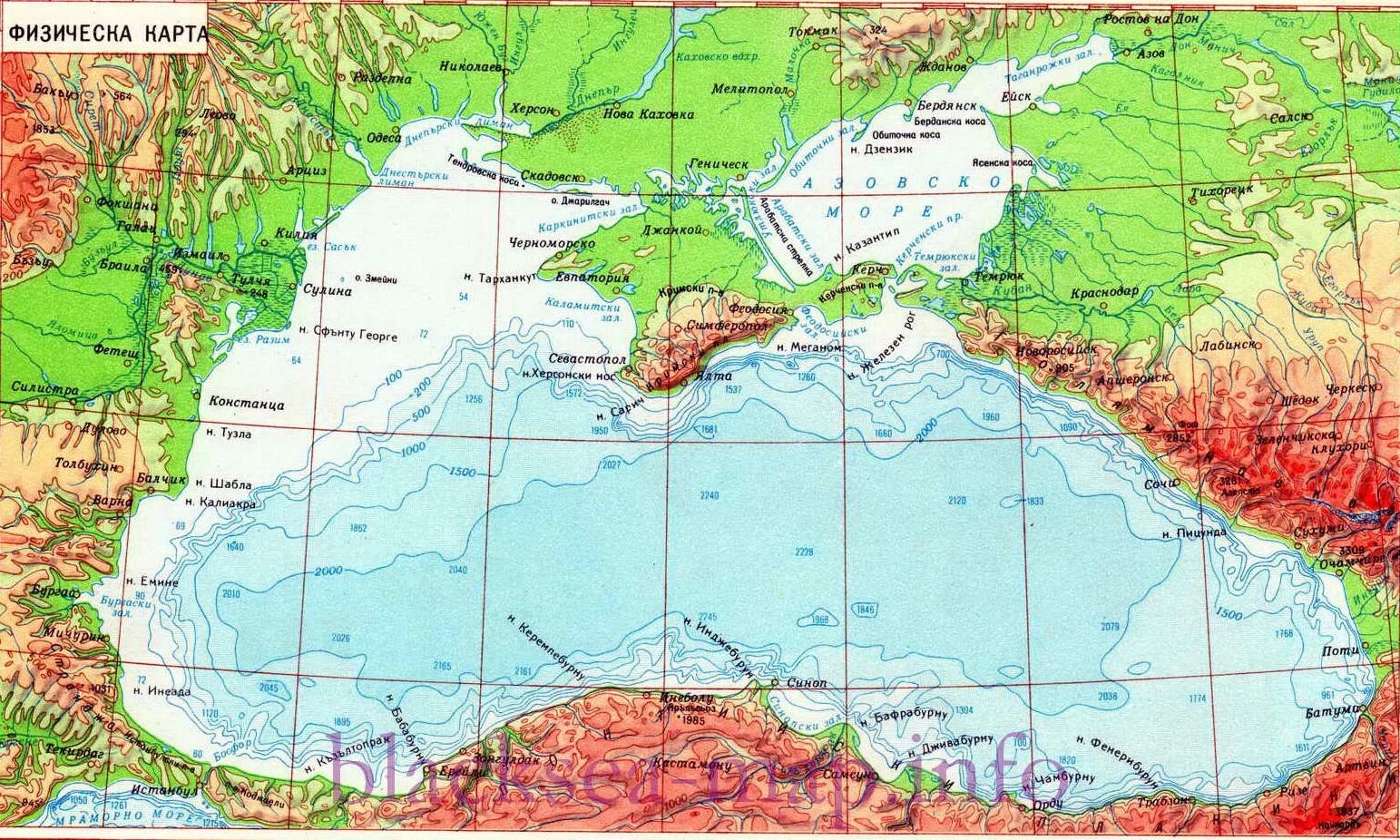 Черное море со стороны россии. Черное море географическая карта. Карта черного моря с масштабом. Карта России Азовское море и черное море. Физическая карта черного моря.