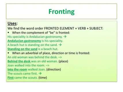 Fronted sentences