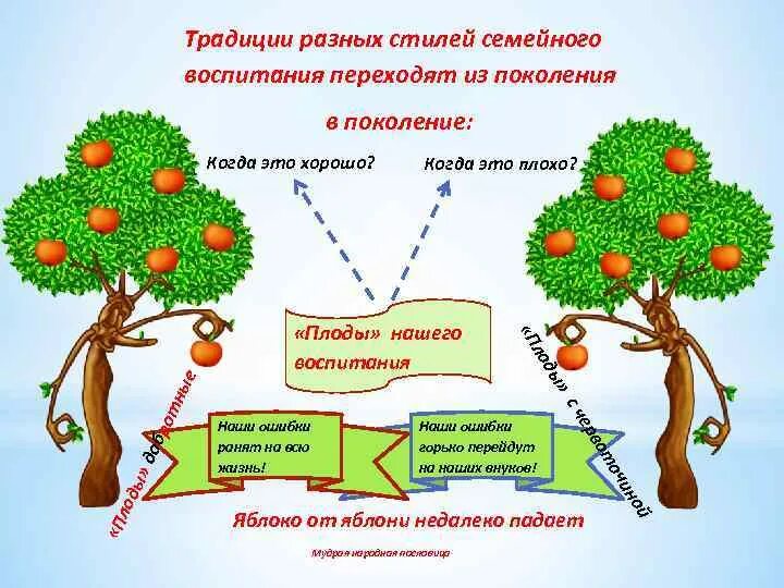 Стили семейного воспитания инфографика. Яблочко от яблони недалеко падает. Рисунок к пословице яблоко от яблони недалеко падает. Яблоко от яблони недалеко падает смысл пословицы.