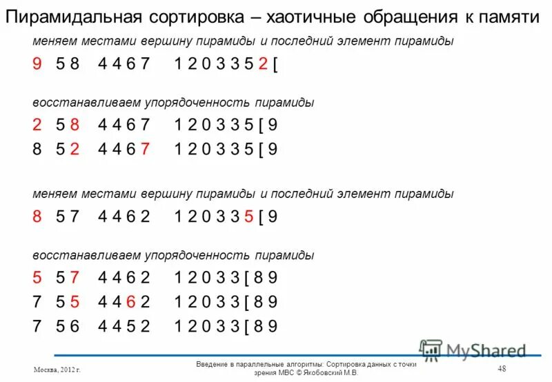 Сортировка парами. Сортировка парами