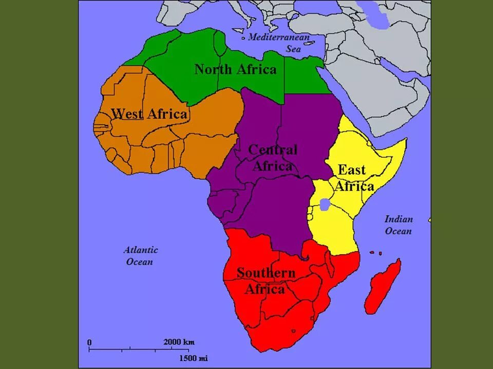 Где восточная африка. Разделение Африки на регионы.