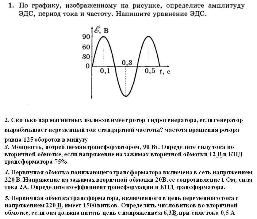 Мгновенное значение эдс генератора
