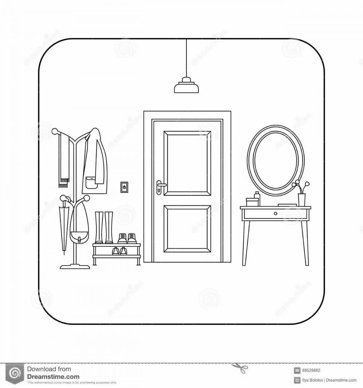 Мебель для прихожей иконка. Вестибюль значок. Прихожая раскраска. Векторная прихожая. Символ коридора.