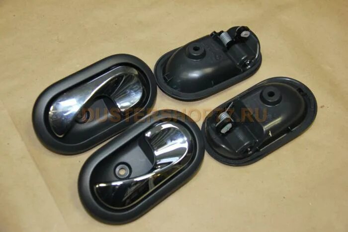 ручка двери внутренняя рено дастер. 0608311 ручка duster хром. 8200733848 renault ручка хром. ручка внутренняя левая рено дастер хром. ручки дверей внутренняя дастер.