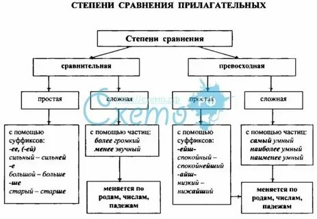 Степени сравнения прилагательных уроки