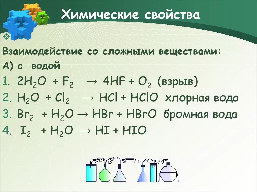 Соединение металлов с галогенами. Химические свойства галогенов h2+f2. Химические свойства воды взаимодействие воды. Химические свойства галогенов 9 класс реакции. Реакции взаимодействия галогенов с водой.