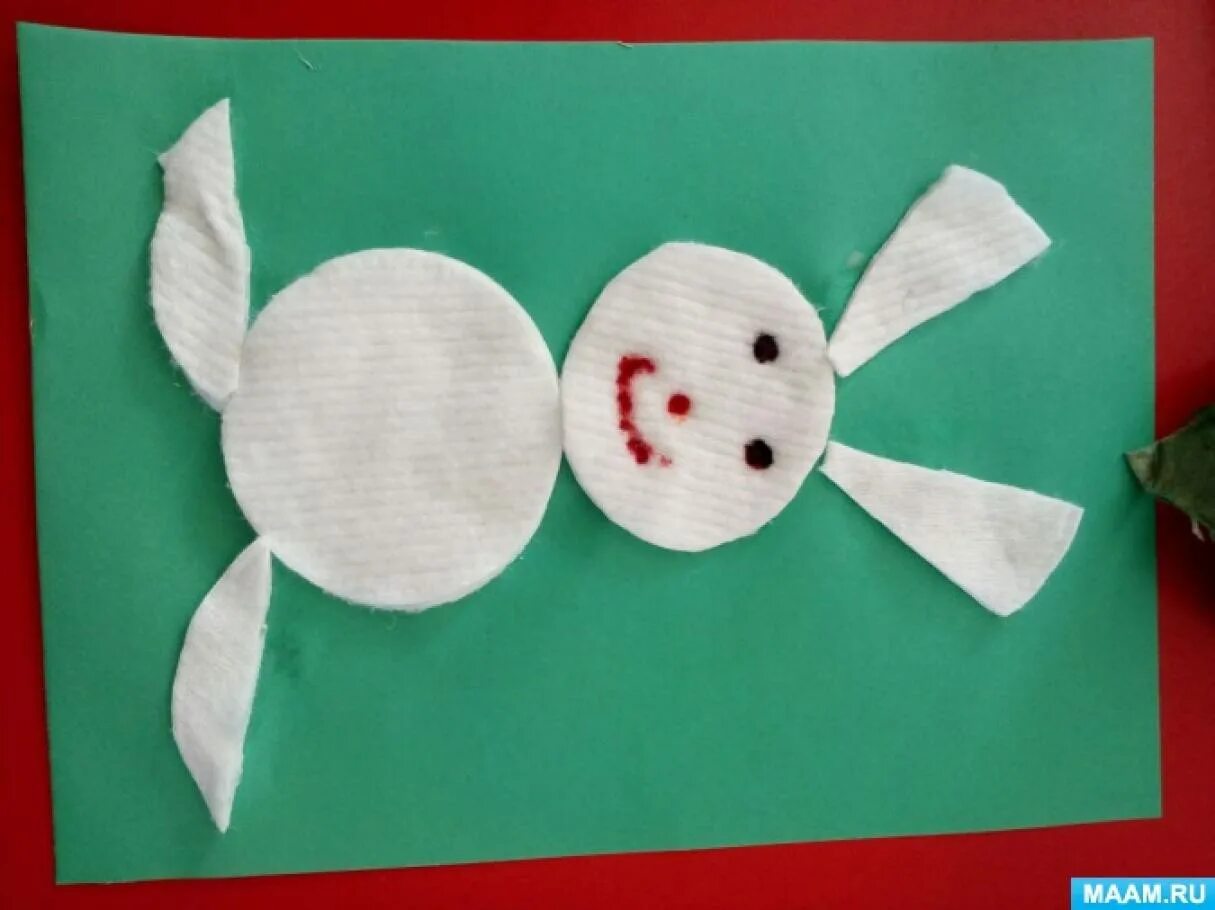 Зайчик из ватных дисков. Аппликация из ватных дисков. поделки из ватных дисков для детей. заяц из ватных дисков аппликация. поделки средняя группа ватные диски.