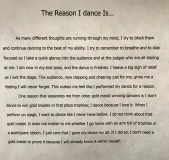 #tbt I found this little essay I wrote when I was 13 about dancing... 