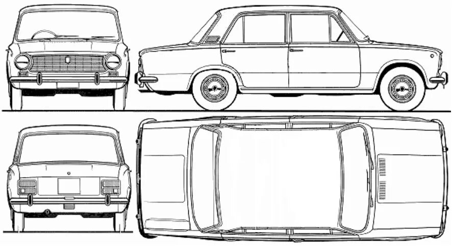 Чертеж сбоку. ВАЗ 2105 Blueprint. ВАЗ 2107 Blueprint. Fiat 124 чертеж. ВАЗ 2101 Blueprint.