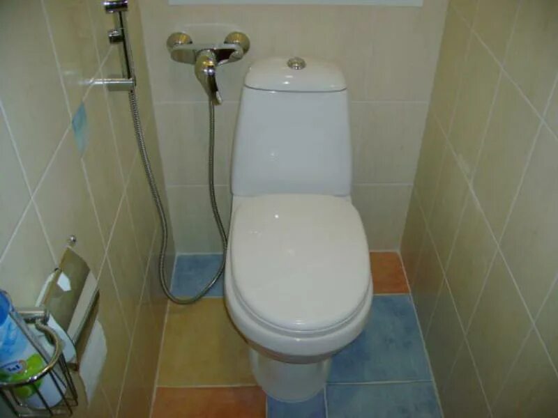 Как установить в туалете гигиенический. Туалетная комната с гигиеническим душем.