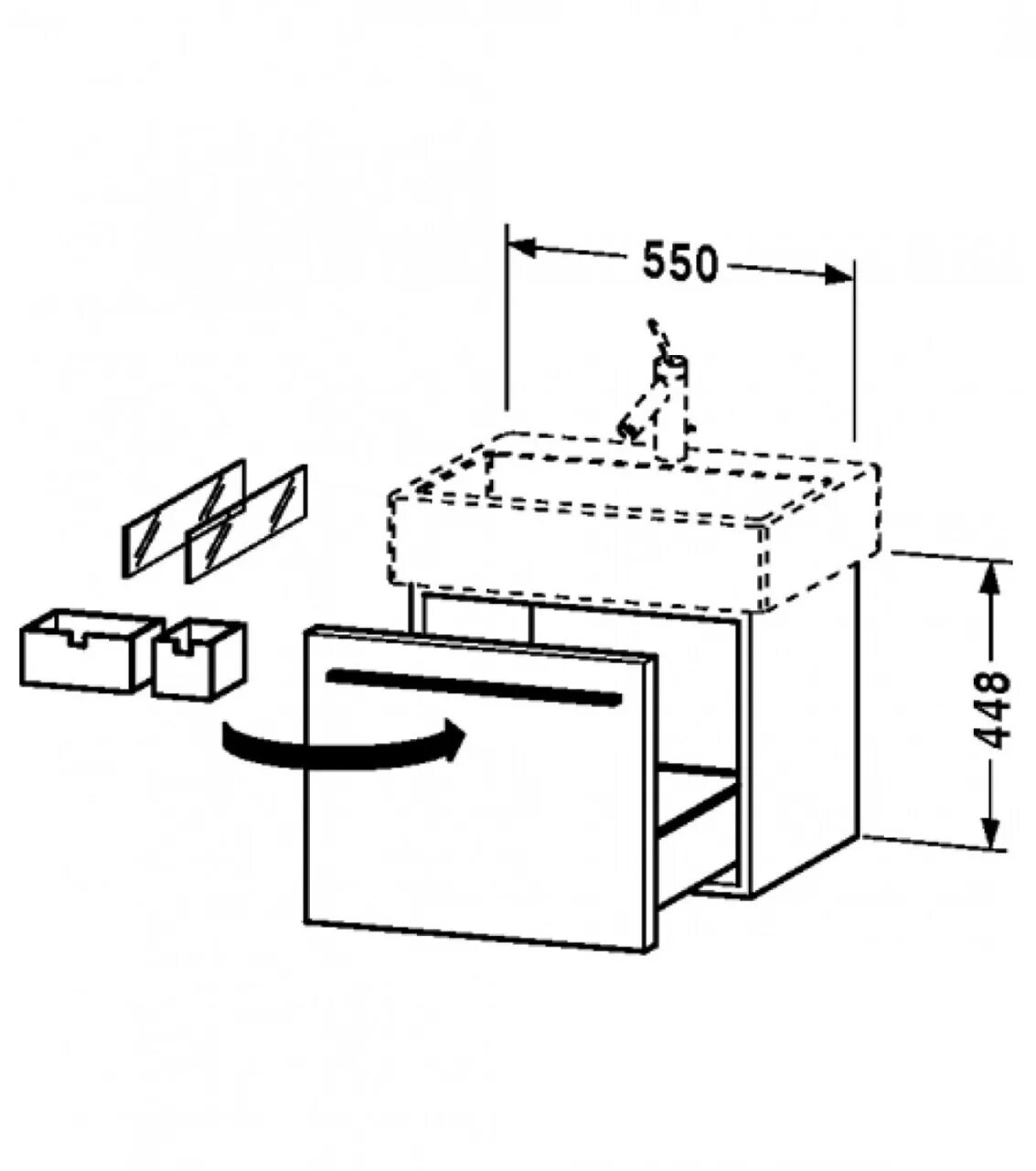 Схема монтажа тумбы-раковины Дюравит. Тумба подвесная под раковину чертежи 500мм. Схема тумба подвесная Фреш 60 белая. Схема установки подвесной тумбы с раковиной. Крепление тумбы в ванной