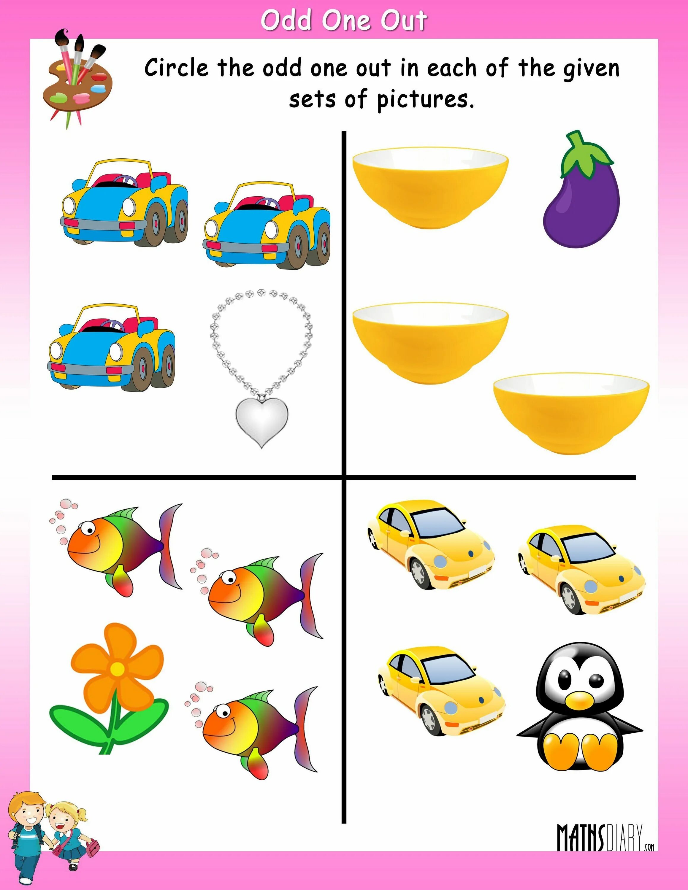 Which is the odd one. Odd one out. circle odd one out for kids. odd one out worksheets for kids. odd one out worksheets.