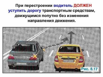 Перестроение с левой полосы на правую