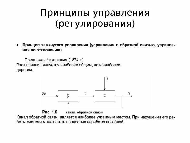 Основные принципы теории автоматического управления и регулирования. Основные принципы теории автоматического управления и регулирования