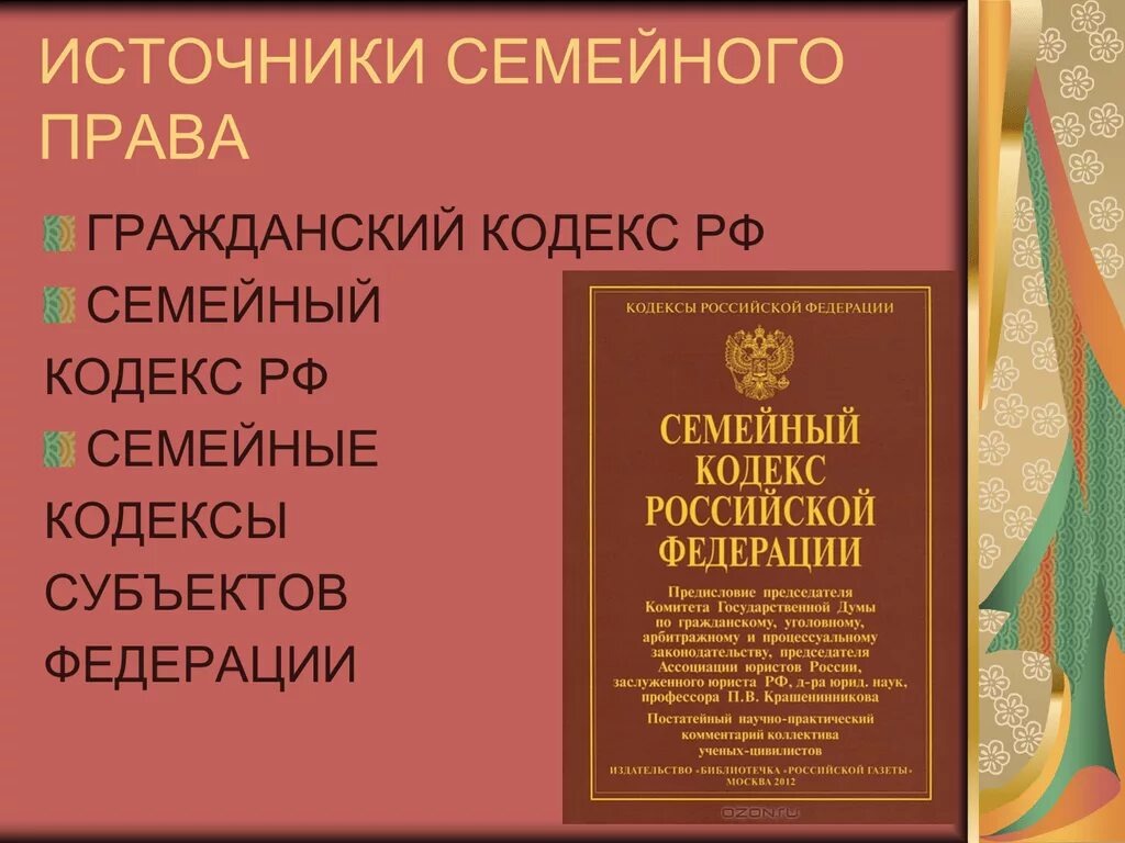 Источники семейно правового регулирования. Источники семейного законодательства. источники семейного кодекса.