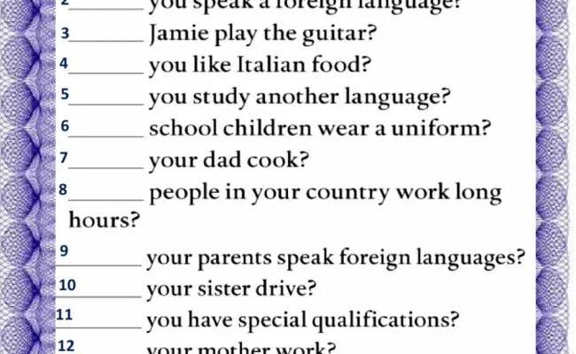 Complete the questions with the present. Yes no questions. Yes or no questions. Past simple Yes no questions Worksheets. Make Yes no questions.