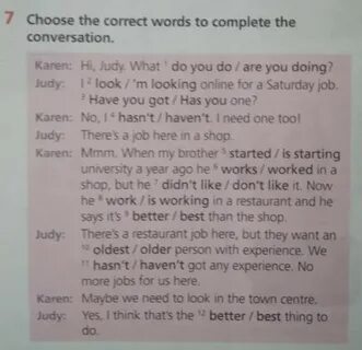 Choose the correct word please have