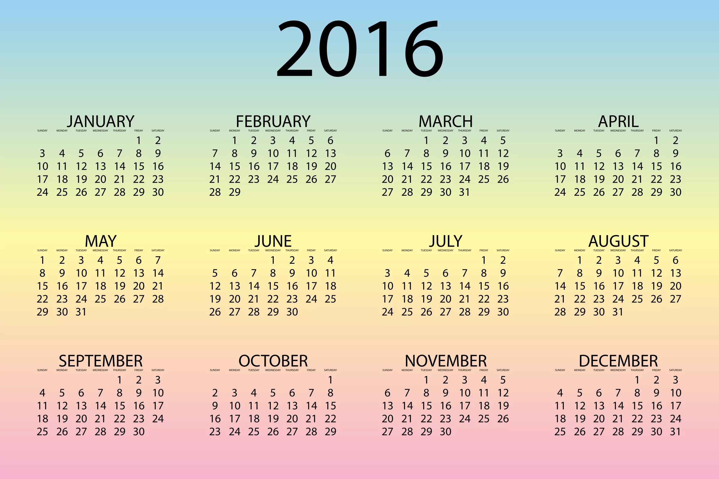 Календарь. Календарик 2016 год. Календарь за 2016. Календарь на год. 15 апреля 2016 года