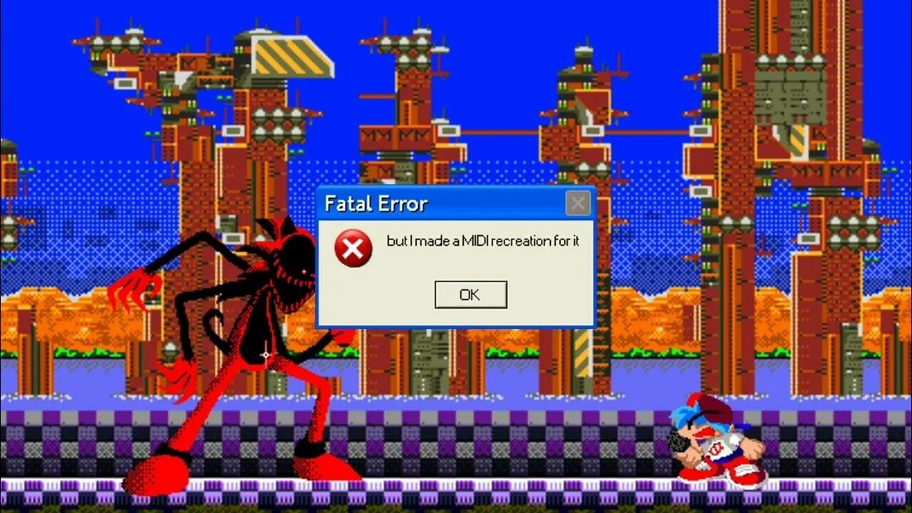 Fatal error 33. Fnf sonic 3.0. фатал эррор соник. fatality error sonic. фатальная ошибка соник ехе.